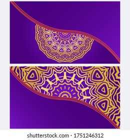 Set of Template greeting card, invitation with space for text. Mandala design. Vector illustration