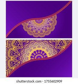 Set of Template greeting card, invitation with space for text. Mandala design. Vector illustration