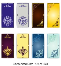Set of  template for greeting card, invitation  with pattern, place for text