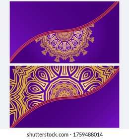 Set von Template Grußkarte, Einladung mit Platz für Text. Mandala Design. Vektorgrafik