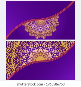 Set of Template greeting card, invitation with space for text. Mandala design. Vector illustration