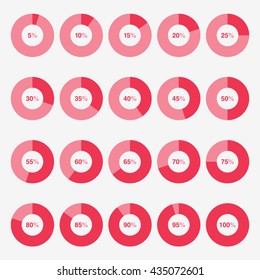 set template icon pie red chart percent vector, pie chart vector, set pie chart vector, pie chart icon