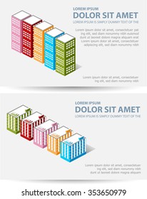 Set template invitations, business cards, flyers on the urban theme. Suitable for real estate agencies and construction and tourism companies.