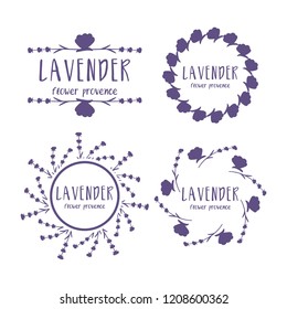 Set of template logo design of abstract icon lavender. Vector illustration