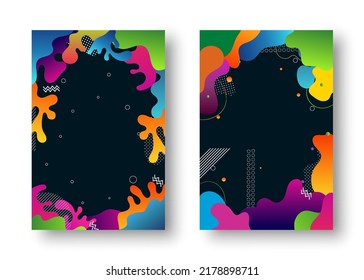 Set of template in paper cut style for branding, advertising with abstract shapes. Modern background for covers, invitations, posters, banners, flyers, posters. Vector illustration.