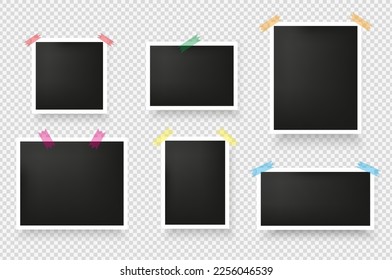 Set of Template Photo Frame Mockup.Empty photo.Vector Illustation