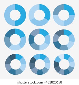 set template pie blue chart vector, set template info vector, set template pie chart vector