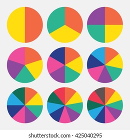 set template pie colorful chart