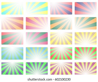 Set of template rays design  background for business card, visiting card, calling card. Vector illustration.