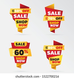 set template sale banner vector percent