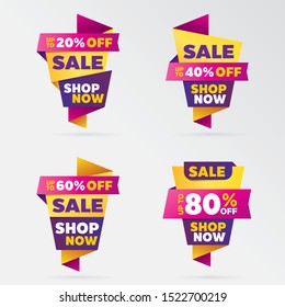 set template sale banner vector percent