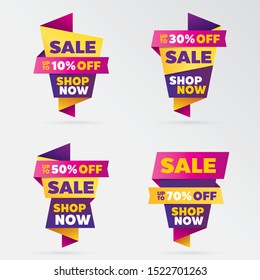 set template sale banner vector percent