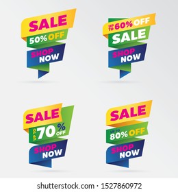 set template sale banner vector percent