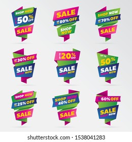 set template sale banner vector percent