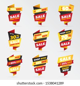 set template sale banner vector percent
