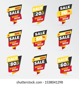 set template sale banner vector percent