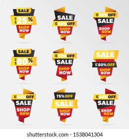 set template sale banner vector percent