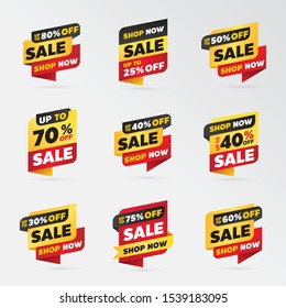 set template sale banner vector percent