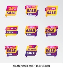 set template sale banner vector percent