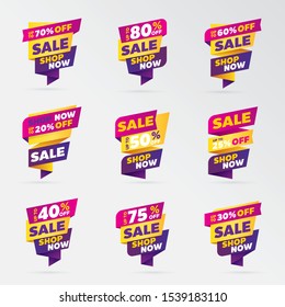 set template sale banner vector percent