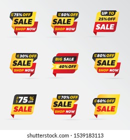 set template sale banner vector percent