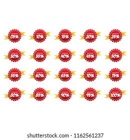 Set Template Sale Tag Vector Percent