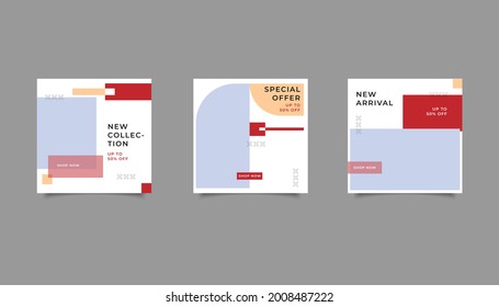 set template social media post fashion sale vector illustration eps 10