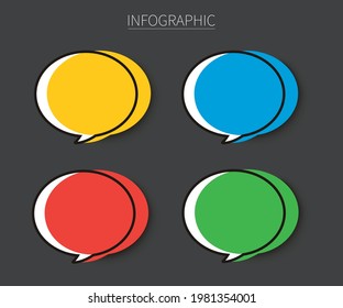set of template speech bubble. vector illustration