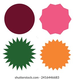 Set template sunburst, shapes badges vector starburst promo burst, for design sticker promo burst. eps file 1.