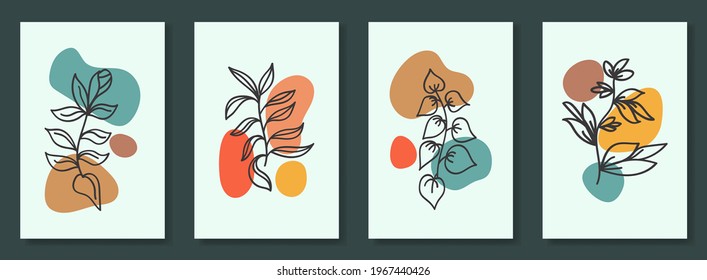 Set templates absract floral background vector. Modern design illustration for poster, wallpaper, social media marketing, prints, Banner