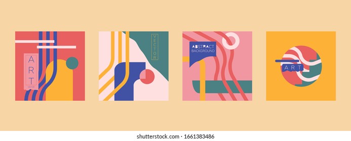 Set of templates abstract background. Modern abstract design for card, poster, banner, interior decor and other users. 