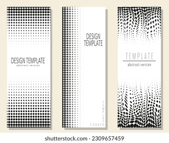 A set of templates with an abstract composition. Monochrome layout for posters, posters, banners, covers and creative design