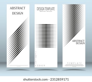 Un conjunto de plantillas con una composición abstracta. Diseño monocromo para carteles, carteles, pancartas, cubiertas y diseño creativo