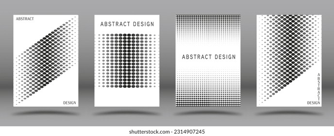 A set of templates with an abstract composition. Monochrome layout for posters, posters, banners, covers and creative design