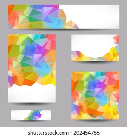 Set of templates with abstract geometrical triangles