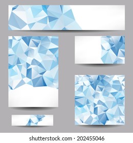 Set of templates with abstract geometrical triangles