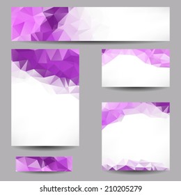 Set of templates with abstract geometrical triangles