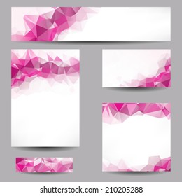 Set of templates with abstract geometrical triangles