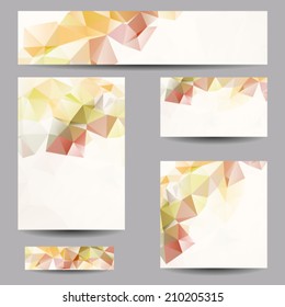 Set of templates with abstract geometrical triangles