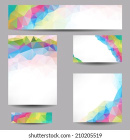 Set of templates with abstract geometrical triangles