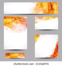 Set of templates with abstract geometrical triangles