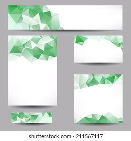 Set of templates with abstract geometrical triangles