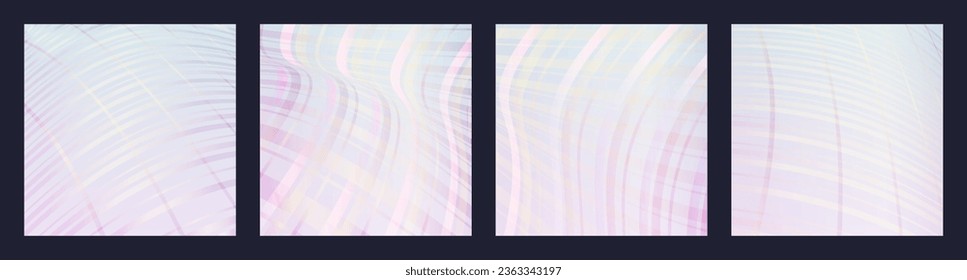 Set templates Abstract smooth plaid wavy background. Blue, pink, purple, violet, pastel gradient background. Applicable for brochures, flyers, banners, covers, notebooks, book and magazine.