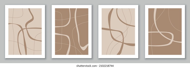 Conjunto de plantillas, fondos con formas y líneas orgánicas abstractas