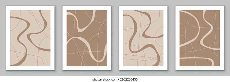 Conjunto de plantillas, fondos con formas y líneas orgánicas abstractas.