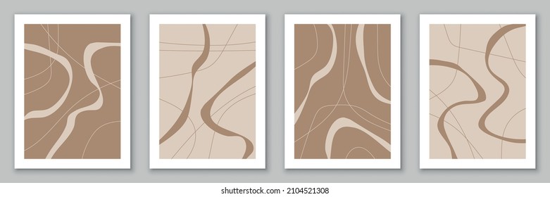 Conjunto de plantillas, fondos con formas y líneas orgánicas abstractas