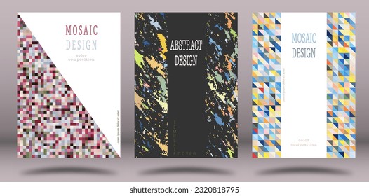 A set of templates for backgrounds, covers, screensavers, websites and creative ideas in different styles. Layout for interior ideas, corporate style and decorative creativity