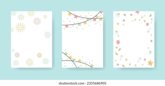 A set of templates and backgrounds for the holiday and party. A set of three holiday cards, banner invitations. Vector holiday backgrounds for birthday