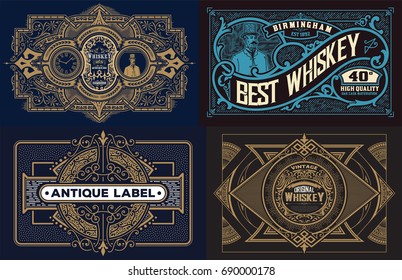 set of templates with banners vintage and design elements