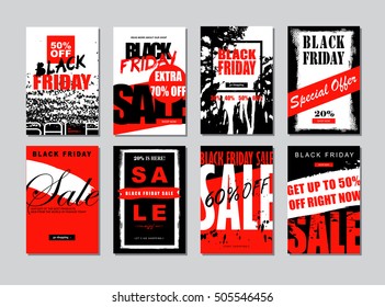 Set of Templates Banners for Websites and Mobile Websites. 
Black Friday Sale banners. 
Trendy flat style with hand-lettering words for posters, 
newsletter designs, ads, social media banners.
Vector 